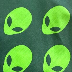 Green Alien Pattern Dog Bandana